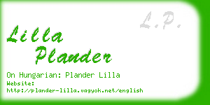lilla plander business card